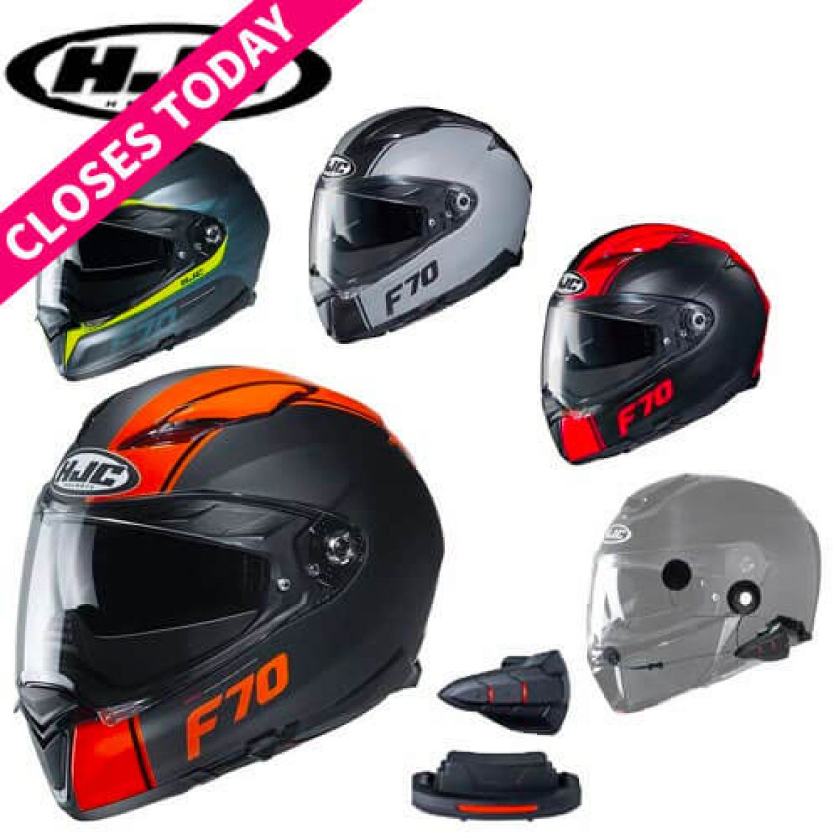 HJC F70 Motorcycle Helmet Choice Of Colours HJC Smart Intercom