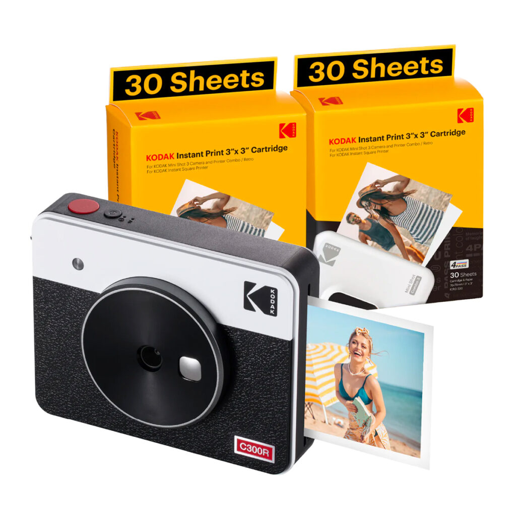 Rieibi Kodak Mini Shot 3 Retro Case, PU Leather Protective Case for Kodak  Mini Shot 3 Retro C300R 2-in-1 Camera/Portable Instant Printer with  Shoulder