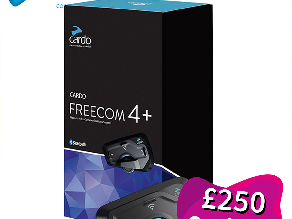 250 Cash or Cardo Freecom 4 Bluetooth Intercom Twin Pack Apex 66